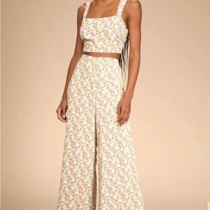 Lulus floral 2 pc jumpsuit